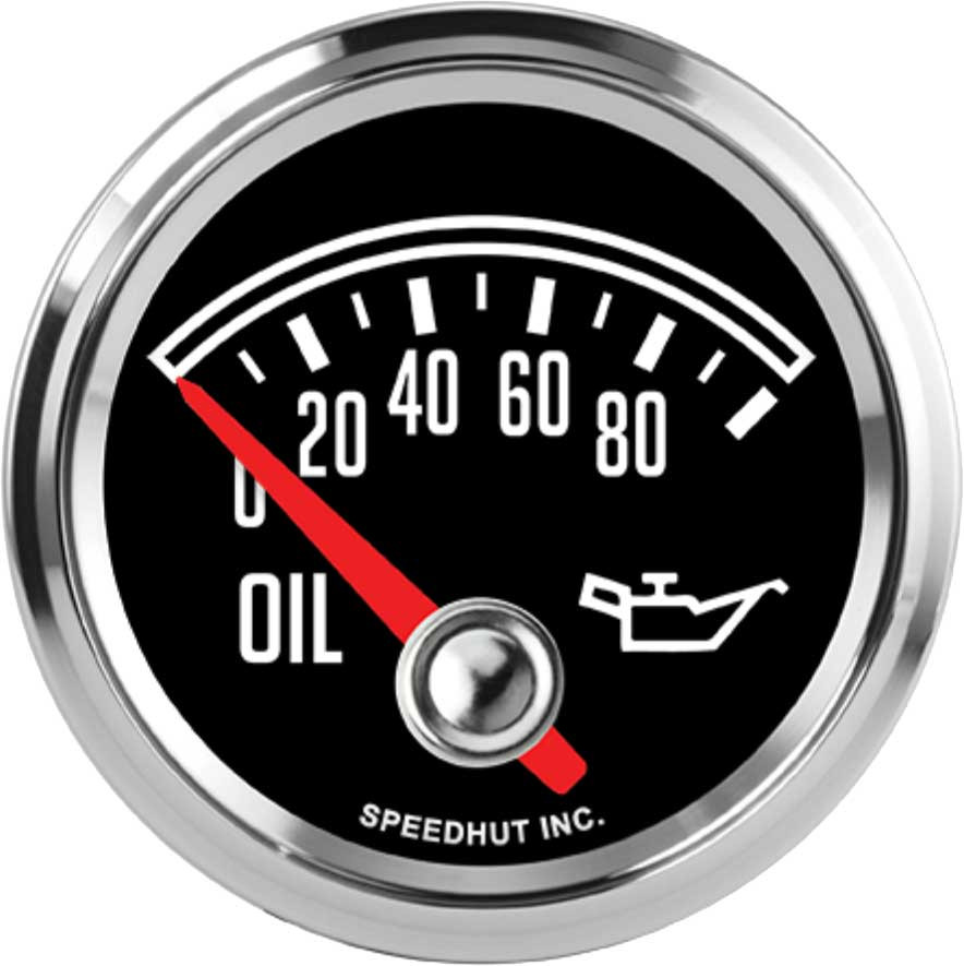 2-1/16" Classic Oil Pressure Gauge 0-100 psi (90 Degree Sweep) for JEEP