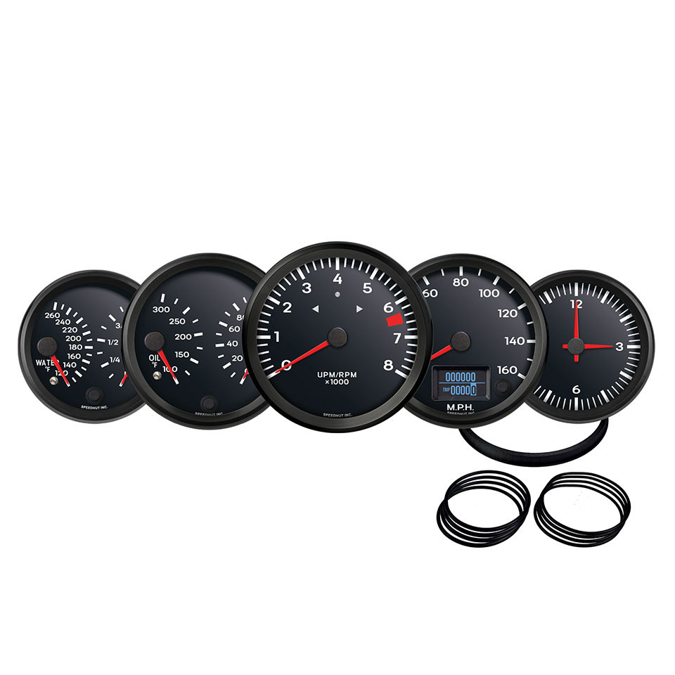 Porsche 911 Gauge Set | GPS Speedometer & Tachometer + Temp, Fuel, Oil Temp, Oil Psi, Clock