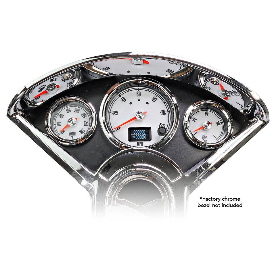 1955-56 Chevy Tri-Five Gauge Set | GPS Speedometer + Water Temp, Fuel Level | White